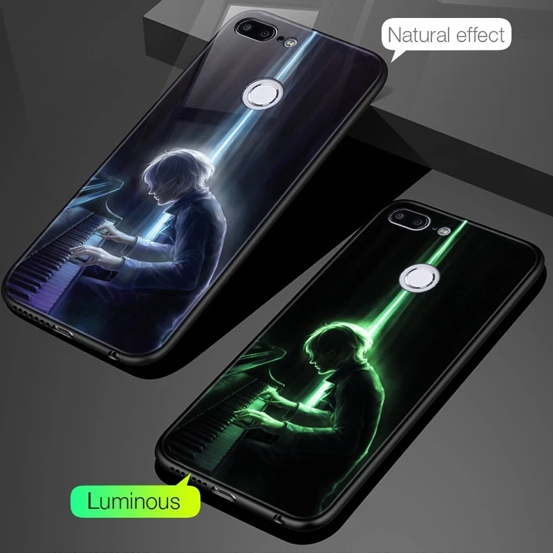 Luminous Tempered Glass Case On For Huawei P20 P10 Lite Mate 10 20 Lite Honor 9 9 Lite 10 8X Play 7C 7A Pro P Smart NOVA 3 Coque (33)