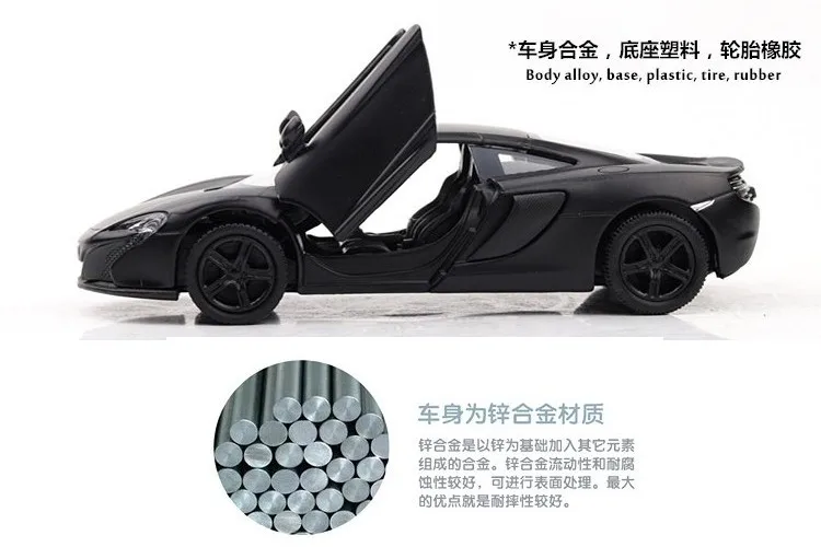 1/36 DieCast Model #CH554992M Mclaren 650S DieCast Car 5 inch 2 Open Doors Without Electronics No Lights No Sounds Collective