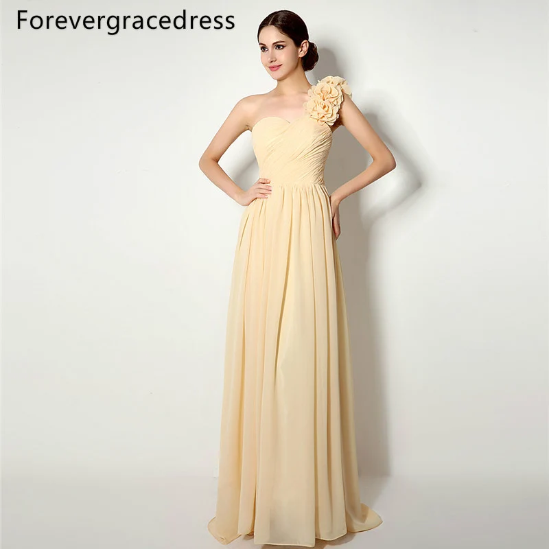 

Forevergracedress High Quality Cheap Bridesmaid Dress New Arrival Long One Shoulder Chiffon Wedding Party Gown Plus Size