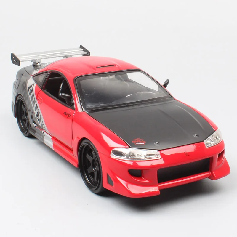 1/24 Jada 1995 Mitsubishi Eclipse, гоночные литые автомобили, металлическая спортивная модель автомобиля, масштабные игрушки, миниатюрный подарок для мальчика