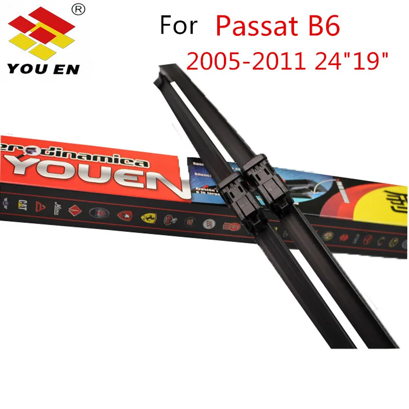 YOUEN Wiper Blades For Volkswagen Passat B6 2005 2006 2007 2008-2011 24\ YOUEN Wiper Blades For Volkswagen Passat B6 2005 2006 2007 2008-2011 24\
