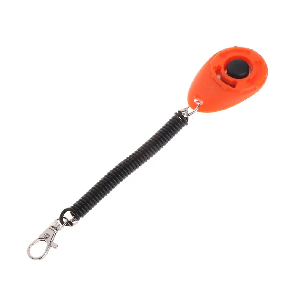Домашние животные кликер для тренировок послушанию помощь запястье весна ремень Кнопка собаки щенка ловкость - Цвет: Orange