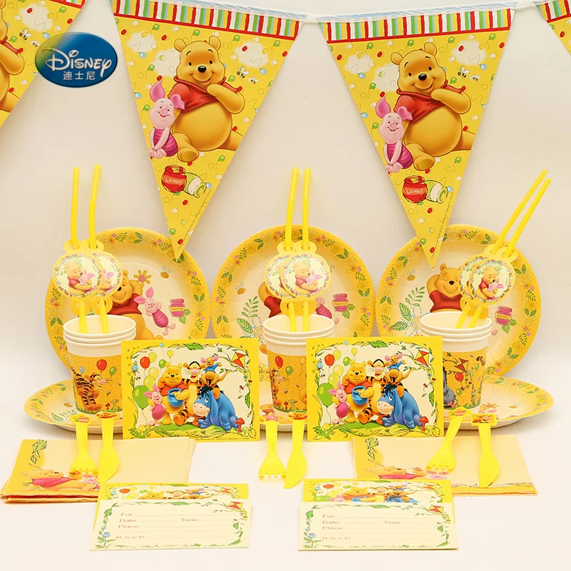 Suitable for 6 people High quality Winnie the Pooh Theme Tableware Set
