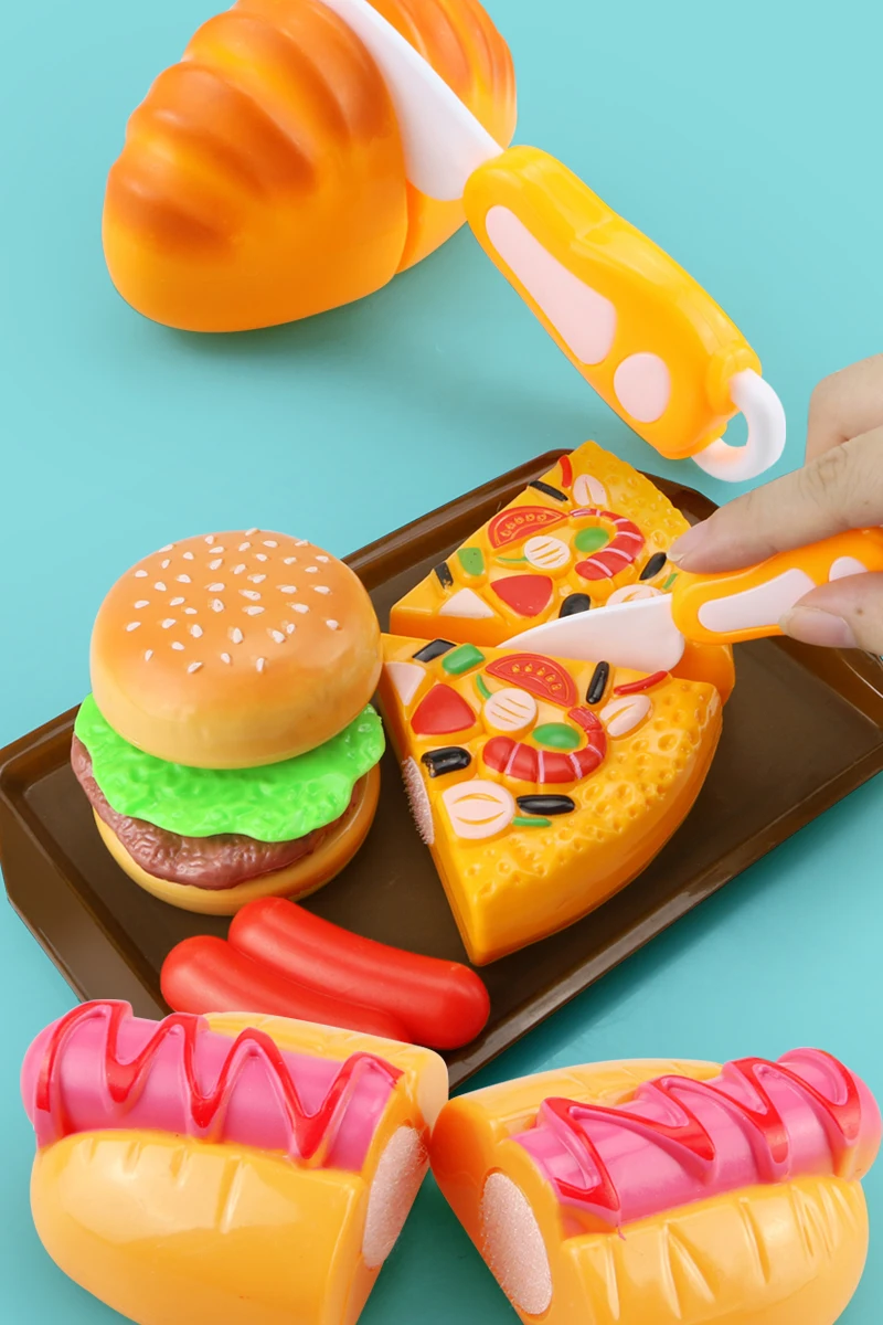 12 шт. Детские кухонные игрушки ролевые игры режущие игрушки Быстрый Комплект для еды миниатюрные гамбургеры хлеб обучающая игрушка для детей