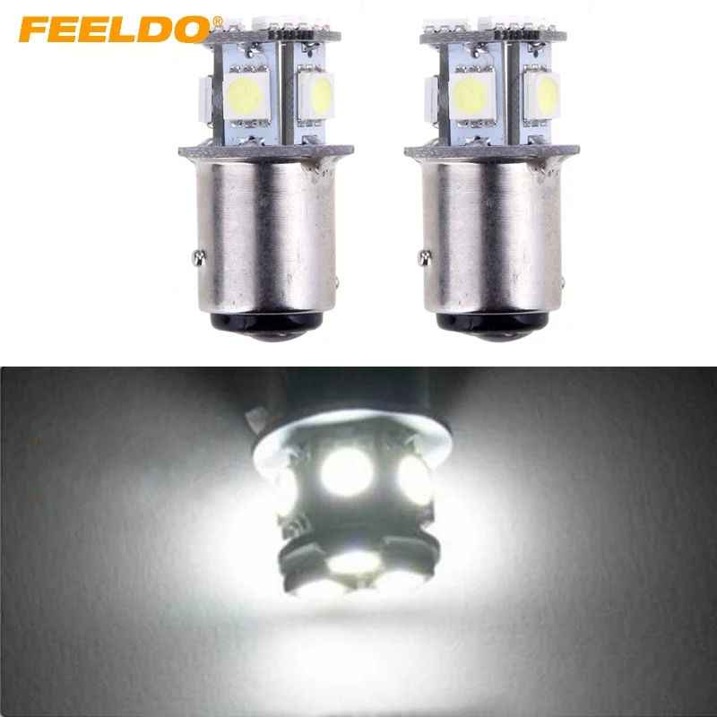 FEELDO 20 шт. чистый белый 12В 1157 BAY15D 5050 8LED чип 8SMD автомобильный резервный