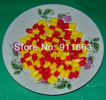 

00# 200pcs!best quality!red-yellow colored empty capsules;gelatin empty capsules(seperated or joined capsules available)
