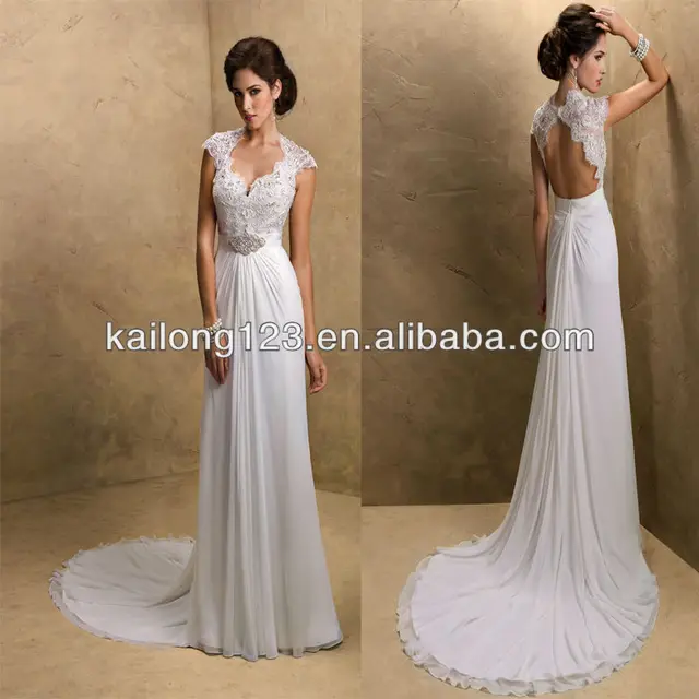 Sheath Open Back Wedding Dresses
