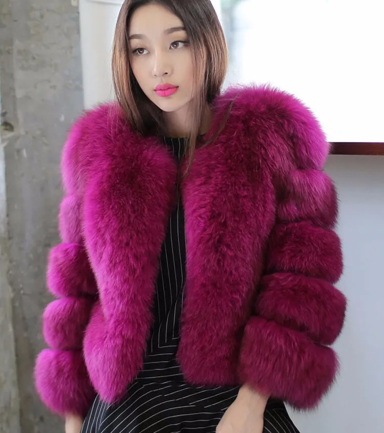 LET-SETTING hot sale winter coat fur imitation fox fur short section of loose long-sleeved jacket Large size women womens parka coat