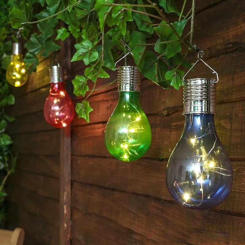 Bombilla LED Solar para jardín, lámpara colgante para acampada, bonita decoración al aire resistente al agua|Lámparas solares LED| - AliExpress
