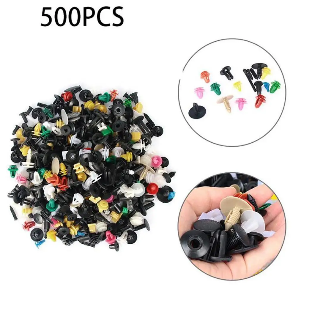Car Push Pin Door Trim Panel 500 Pcs/Set Clip Fastener Bumper Rivet