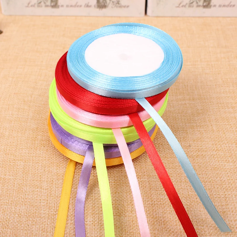 25 Yard/1ps Length Ribbons High Quality Cheap Decorative Satin Ribbon