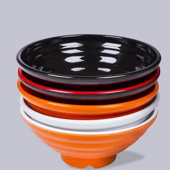 

100pcs/lot 8inch Ramen Bowl Korean Japanese Restaurant Use Big Melamine Soup Noodles Bowl Tableware Rice Food Container