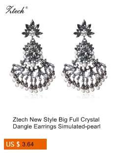 Ztech Pink Color Big Statement Crystal Earrings For Women Brincos Grandes New Arrival Fashionable Rhinestone Drop Earring