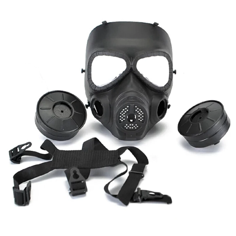 

Double Irrigation Built-in Fan Gas Mask Outdoor Field Protective Mask Tactical Mask Full Face Fog Fan