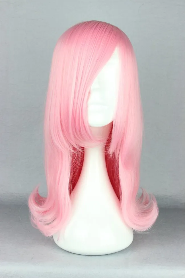Mcoser 45 см длинные волнистые синтетические 7 цветов Розовый Синий Коричневый Косплэй 100% Высокое Температура Волокно волосы парик-5