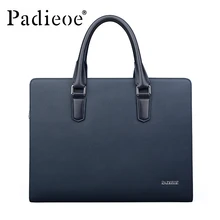 Padieoe New Arrival Men’s Classic Split Leather Briefcase Business High Quality Tote Bag 14-inch Laptop Bag For Male NB161143-1