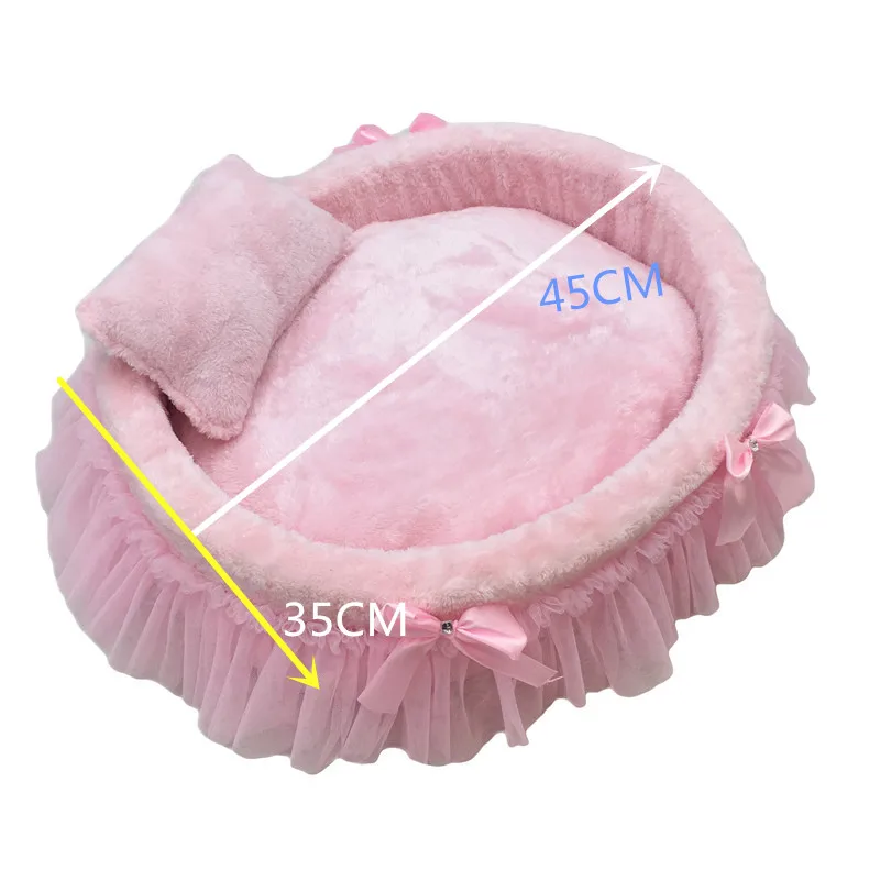 Стиль, кружевная роскошная кровать для питомца, чтобы улучшить сон, удобный диван для питомца, теплый матрас для собаки, красивая круговая кровать для питомца