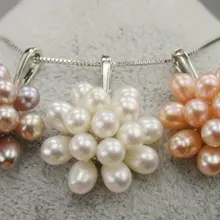 Смешанный цвет Горячая дешевая Акция! Культивированный пресноводный жемчуг кулон Мода цветок формы ювелирные изделия для молодых девушек/женщин/девочек