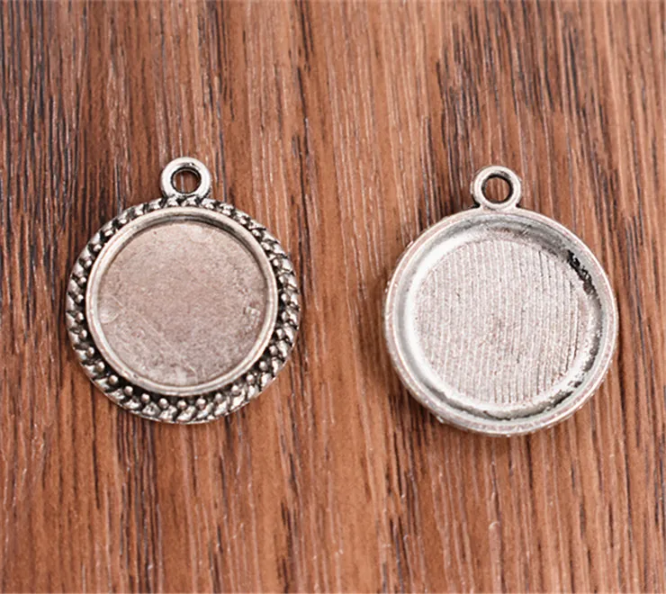 

New Fashion 8pcs 14mm Inner Size Antique Silver Plated Classic Style Cabochon Base Setting Findings Connection Base-B1-22