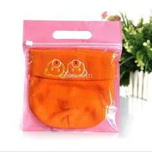 ROCOHANTI заказной логотип напечатанный половина стороны Нетканый мешок ткани половина стороны прозрачные пластиковые сумки с молнией 20*19+ 5 см