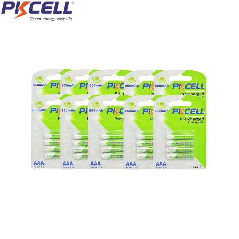 40 шт. PKCELL nimh AAA 850mah 1 2 V NIMH перезаряжаемые батареи aaa Precharged более 1200