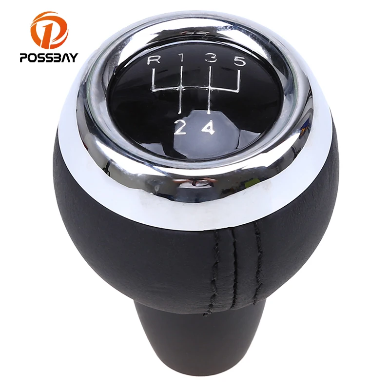 POSSBAY Car Manual MT 5 Speed Gear Shift Knob Shifter Round Shape for