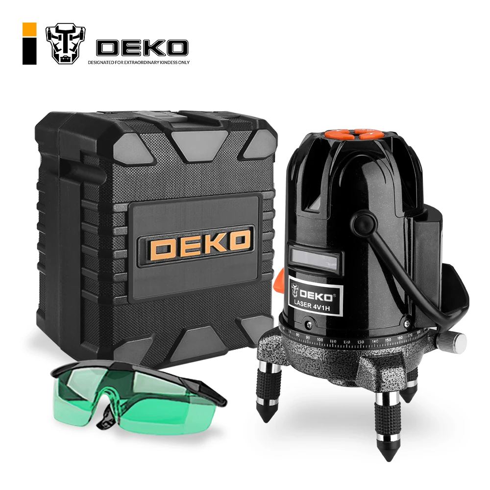 

DEKO DKLL50-S3 5 Lines 6 Points Laser Level Green Laser Lines Multipurpose Cross-Line Outdoor Tilt Mode Can Work with Detector