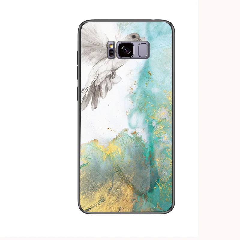 Модный мраморный чехол для Samsung galaxy S8 Plus из закаленного стекла чехлы телефонов