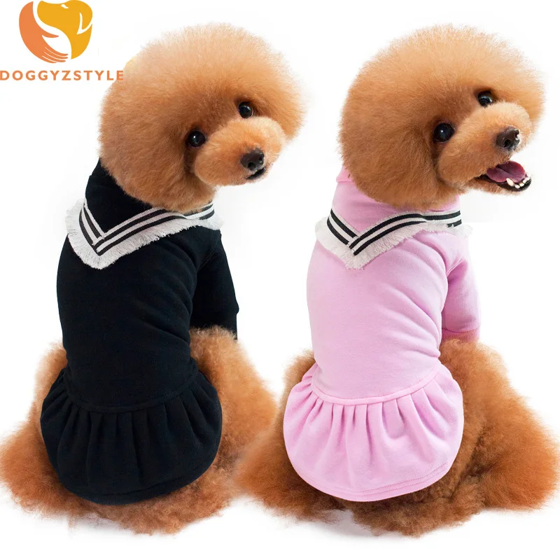 Buy Spring Summer Pet Dress Knitted Small Dogs Skirt V Collar Clothes with