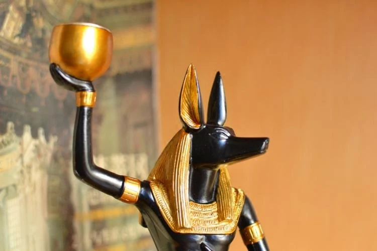 Гостиная Египетский стиль украшения собака Бог Anubis настольная креативная подсвечник домашний орнамент подарок украшения