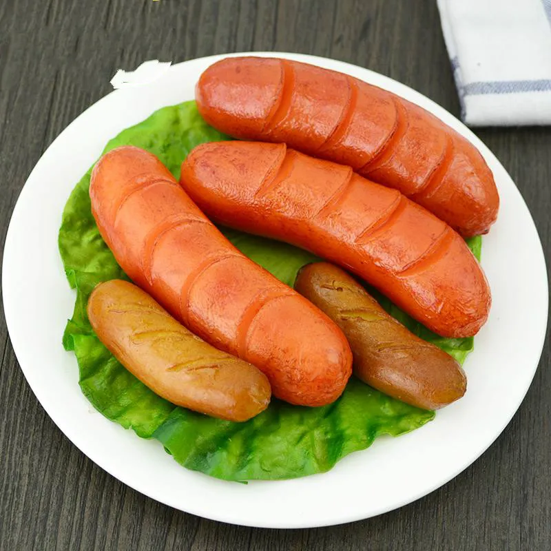 

Home Decor Decoration Crafts Miniatures PVC Simulation Sausage Hotdog Props Food Decorative Toys Food Model 6pcs/lot