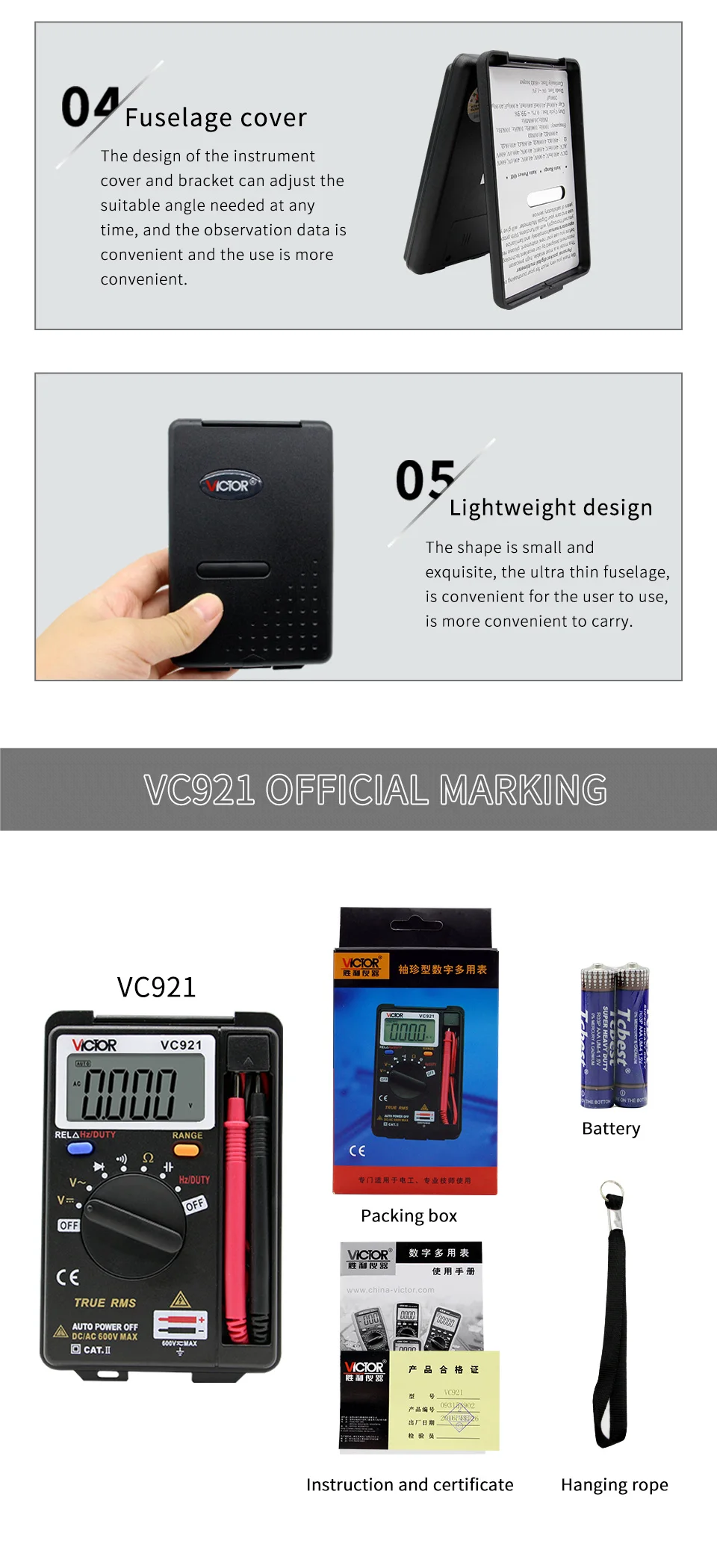 SNAKOL VC921 3 3/4 DMM Integrated Personal Mini Digital Multimeter Handheld Pocket capacitance resistance frequency tester VC921