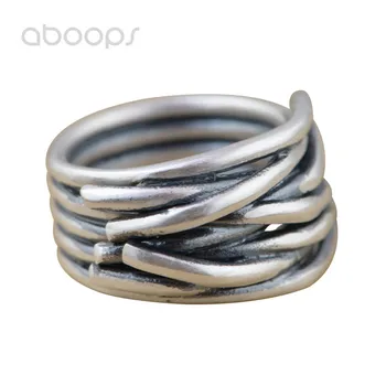 

Vintage Solid 925 Sterling Silver Crossover Ring for Men Women Free Shipping