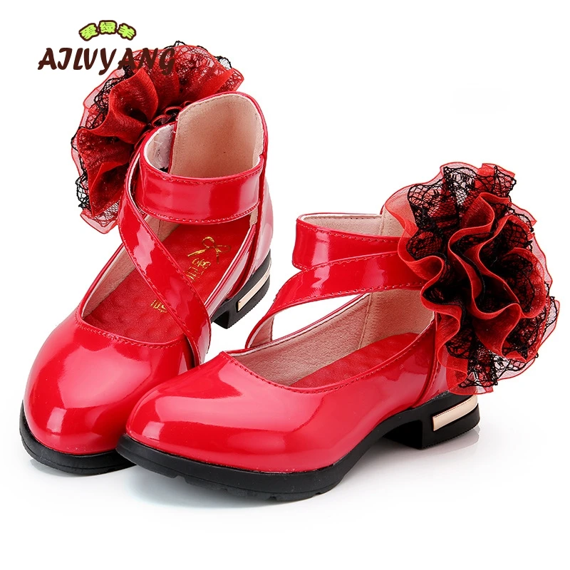 Обувь для девочек Демисезонный Обувь кожаная для девочек Дети цветов Обувь для вечеринок сезона «весна-осень» дети принцесса один Крючки