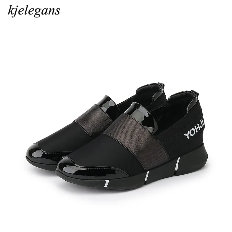 

Kjelegans 2018 zapatillas mujer Women Casual Shoes shallow flats women sneakers slip-on ladies shoes black gold