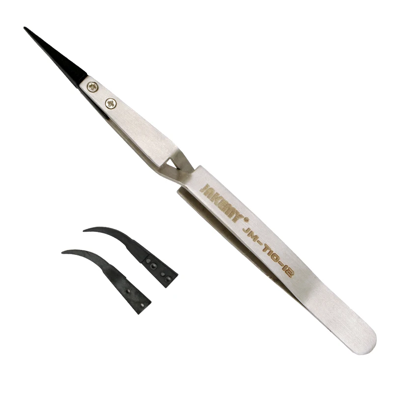 JAKEMY ESD Stainless Steel Tweezers Precision Tweezers Pinzette Pinzas Electronics Repair Working Tools