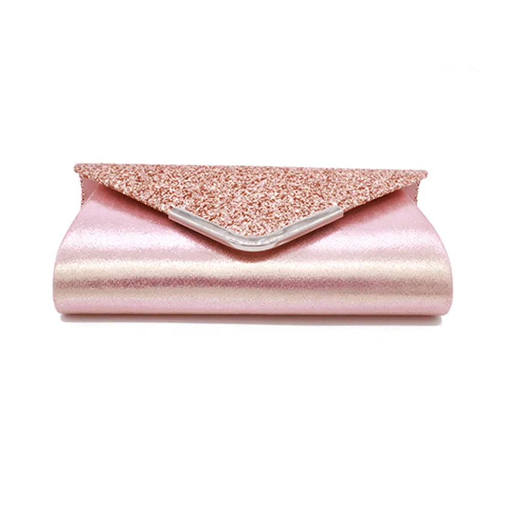 2019 Newest Hot Fashion Lady Women Satin Glitter Sequines Long Clutch For Evening Wedding Prom Purse Handbag Day Clutch