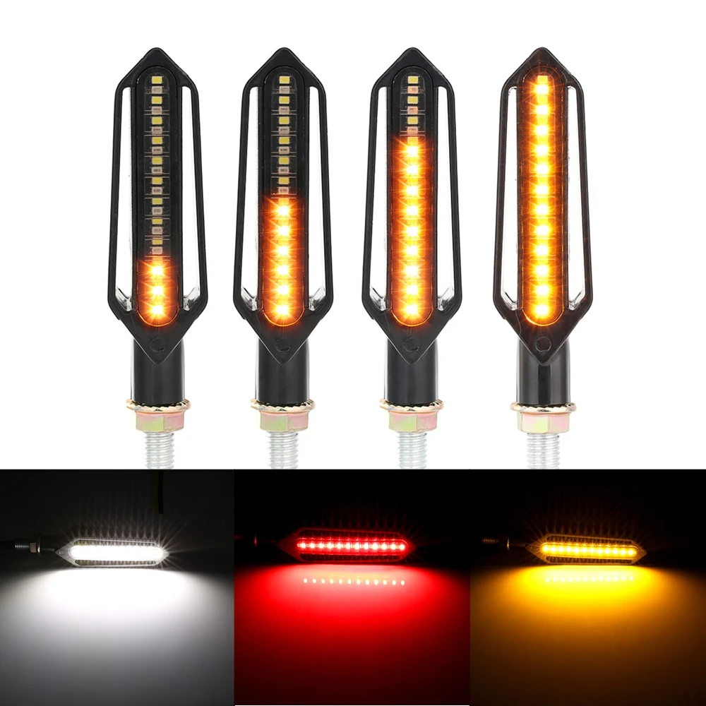 4PCS flowing water flicker led motorcycle Amber turn signal Light