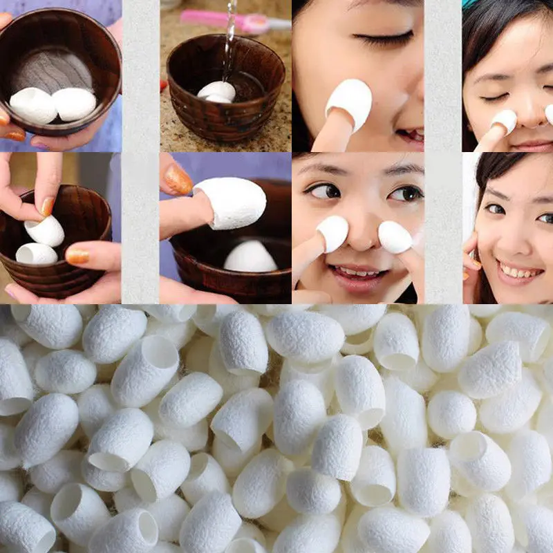 

Natural Silkworm Cocoons Ball Face Care Facial Cleanser Exfoliating Scrub Cleaning Blackhead Remover Peel Off 10pcs/pack