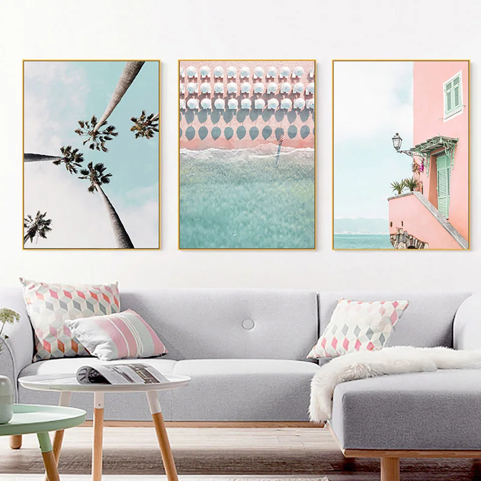 Oc-ano-Tropical-Beach-Palm-rbol-Cartel-de-la-lona-de-la-pared-del-paisaje-arte (1)