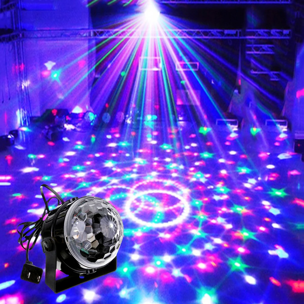 RGB сценические лампы голосовое управление LED хрустальный магический шар звуком