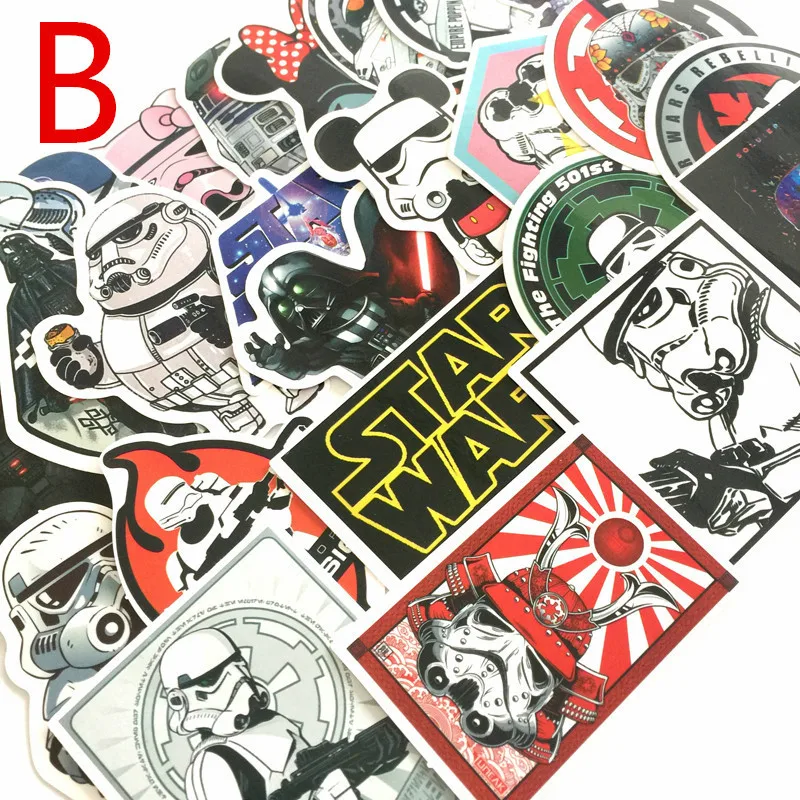 25 шт. чемодан Star Wars pull box записная книжка наклейка на компьютер черно-белая самурайская наклейка