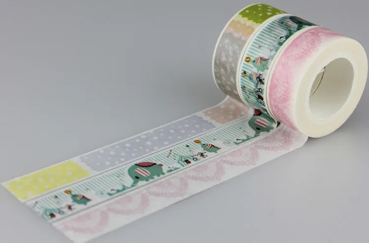 1,5 см цирк слон клей клейкие ленты для Скрапбукинг DIY Craft Sticky деко маскировки японский Бумага васи клейкие ленты