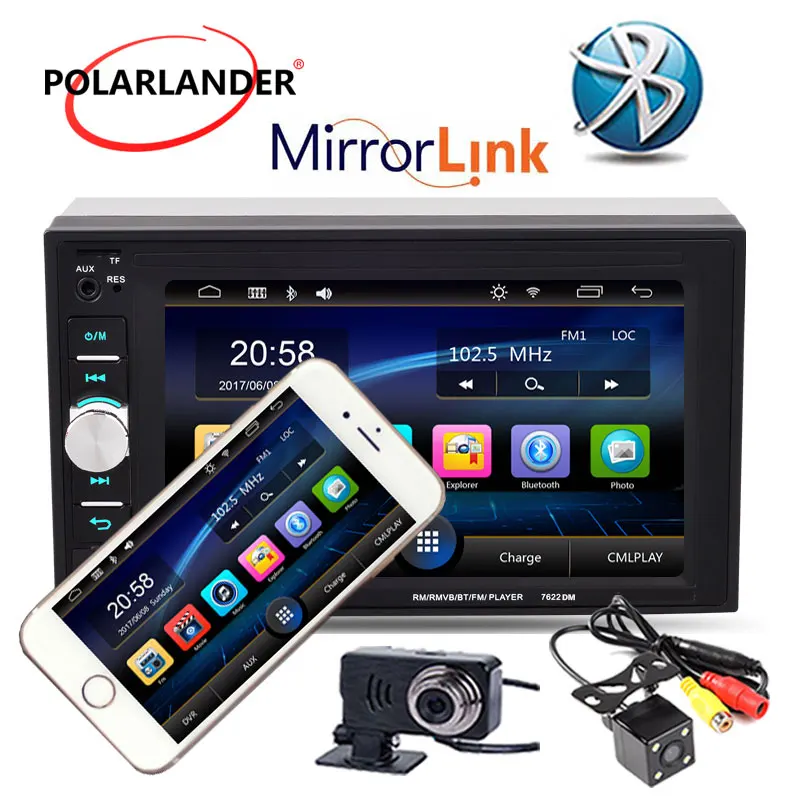

6.2"2 Din Car Radio Mirror Link For Android Phone Oto Teypleri Camera/DVR Touch screen Bluetooth Stereo MP5 Automagnitol