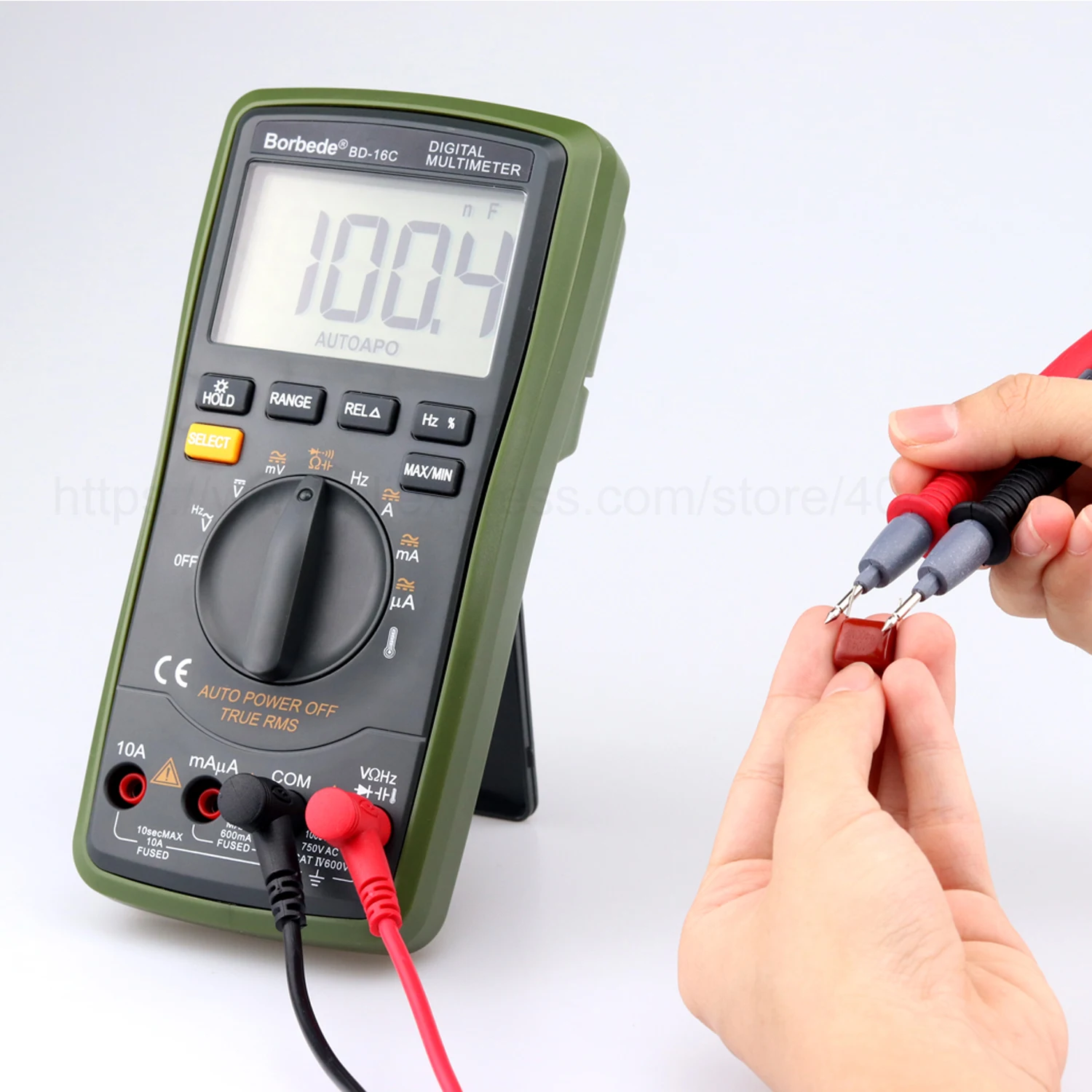 Borbede Auto Digital Multimeter Range BD-16C of 6000 Counts AC DC Resistance Temperature Capacitance True RMS Diode Tester