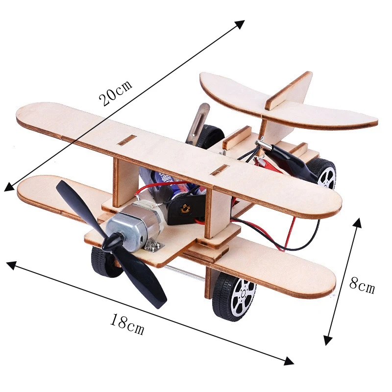 Kids Toys Model Kit DIY Wind-powered Small Aircraft Taxiing Science Technology Education Toys For Children Model Building Kits