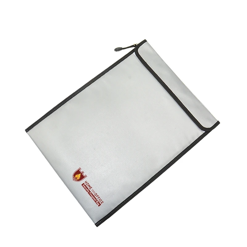 

Silver Fire Resistant Waterproof Safe Bag for Important Documents 14.96in x 11in