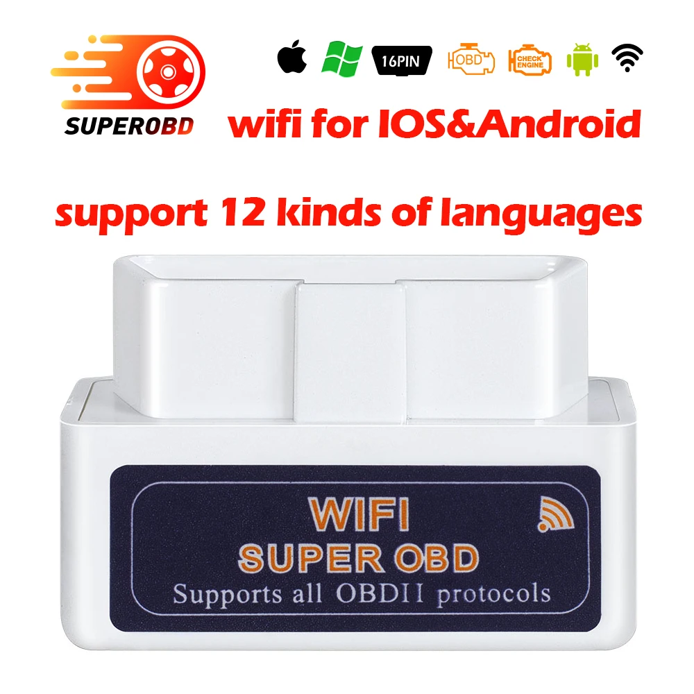 Реальный чип PIC18F25K80 Супер OBD2 ELM327 wifi V1.5 аппаратное обеспечение работает Android/iOS диагностический инструмент для Android телефона лучше v2.1