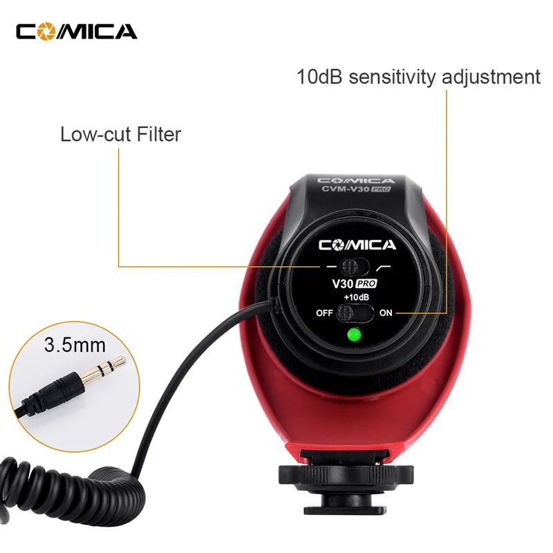 Hypercardioid конденсаторный микрофон Comica CVM V30 PRO для интервью записи видео DSLR камеры с