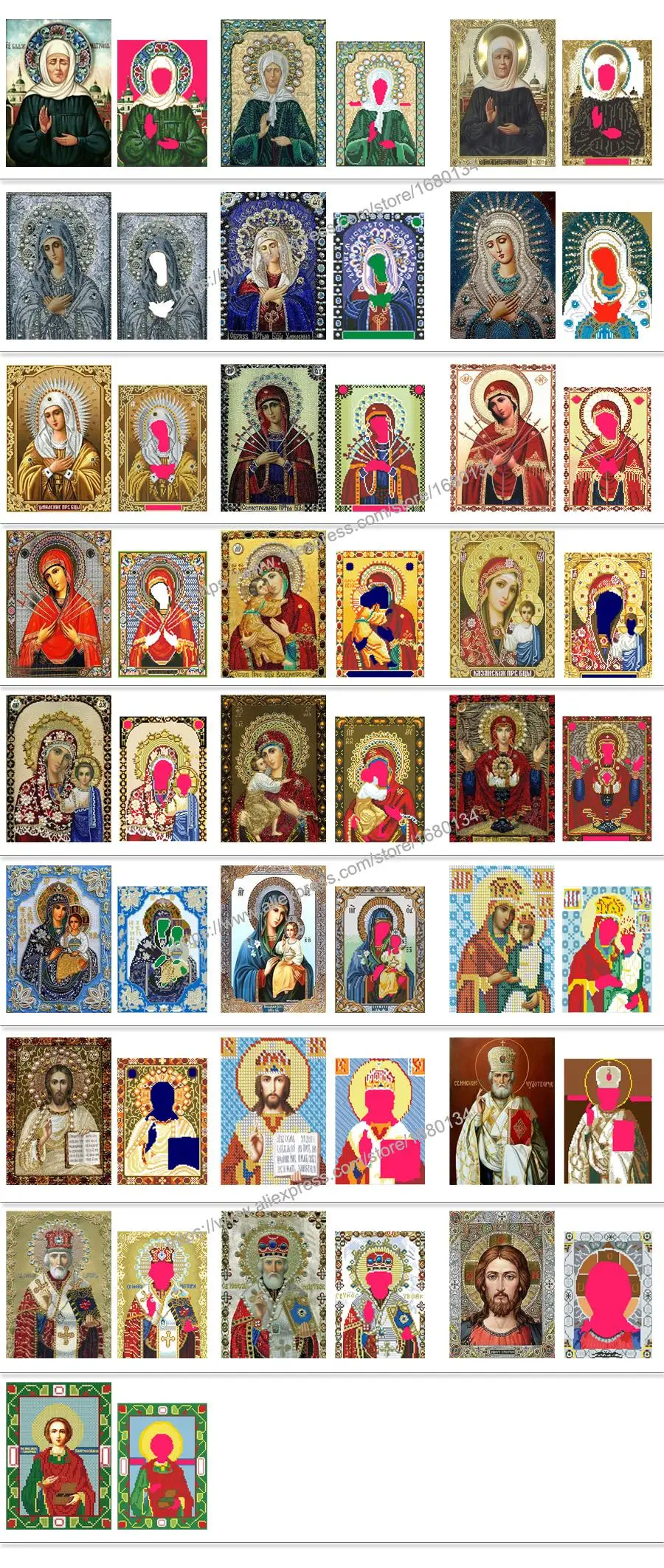 Алмазная вышивка RUBOS Icons Holy Mother, религиозное изображение, 3D алмазная живопись, мозаика 5D, стразы из кристального стекла, наборы